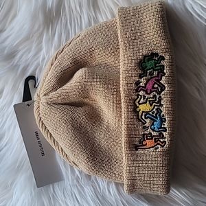 Keith Haring x Ripple Junction Logo Brown Tan Beanie Hat